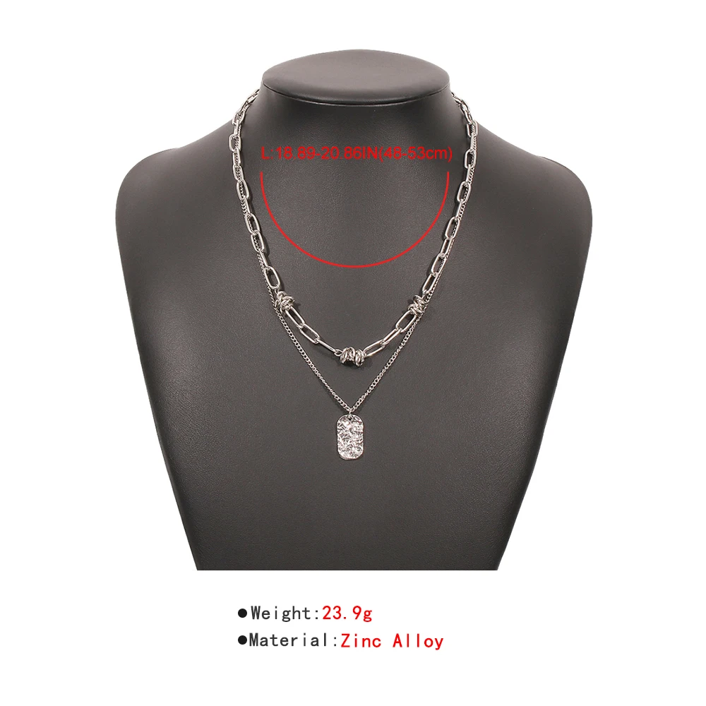 

Lalynnly Fashion Geometry Clavicle Chain Gothic Asymmetry Layered Necklace Simple For Women Party Gift Jewelry Accessories N8661