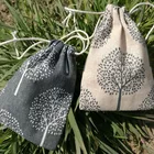 Льняные подарочные мешочки Happy Tree, мешок для ювелирных изделий 8x10 см 9x12 см 10x15 см 13x17 см, джутовые подарочные мешочки на шнурке для макияжа