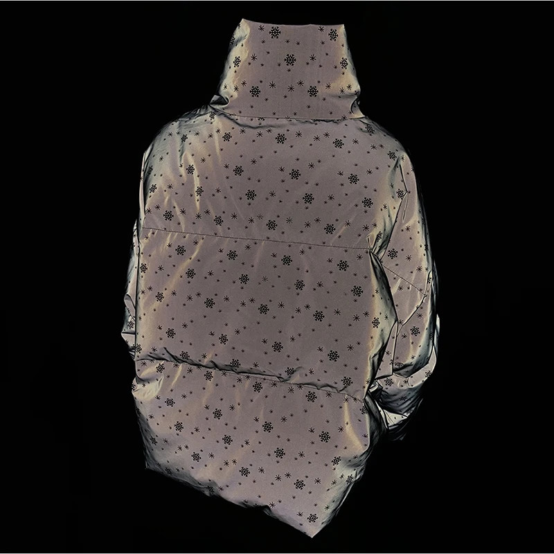 Зимняя женская уличная одежда пуховая парка светоотражающая куртка оверсайз