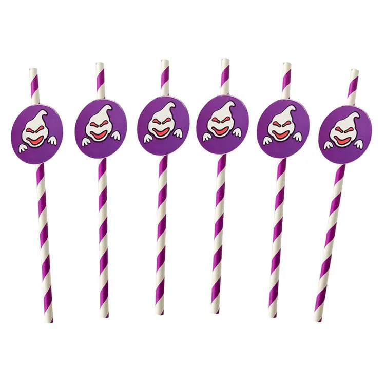 

25pcs Halloween Disposable Party Straws Bat Skull Drinking Straws Holiday Bar Home Party Halloween Decoration