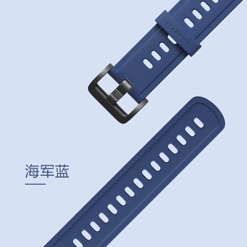 Navy Blue Ремешок для часов Силиконовый цветной браслет для Xiaomi Huami Amazfit GTR(47 мм и 42 мм) умные спортивные часы 2 2S& Bip Lite - Цвет: Navy Blue