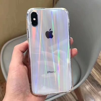 gradient rainbow laser cases for iphone 12 mini pro x xs max xr transparent soft fundas for iphone 11 xr 6 6s 7 8 plus covers