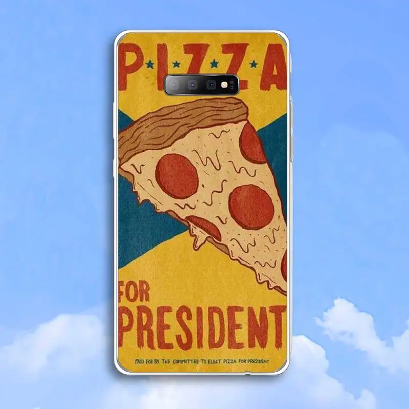 

Funny cartoon pizza best friends Phone Case Transparent For Samsung Galaxy S A 5 7 8 9 2015 20 edge plus 10 e lite 2019