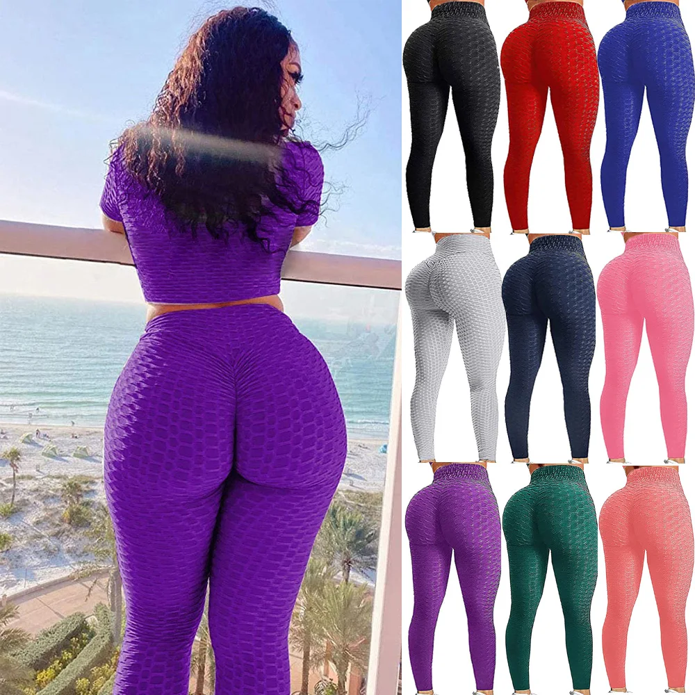 

KIWI RATA Women High Waisted Ruched Butt Lifting Leggings Scrunch Textured Compression Yoga Pants Booty Workout Tights