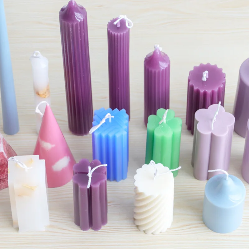 

Multi-design Acrylic Aromatherapy Church Candle Mold Kit Supplies DIY Match Cylinder Rib Clay Tool Party Plastic Moulds Supplies