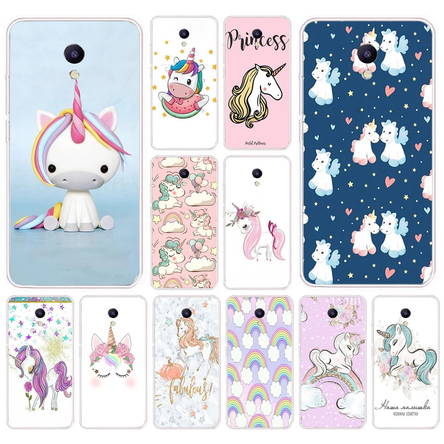 49AS Fat Unicorn On Rainbow Jetpack Soft Silicone Back Cover Case for Meizu M5 M5C M5S Note M8 Lite X8 cover funda