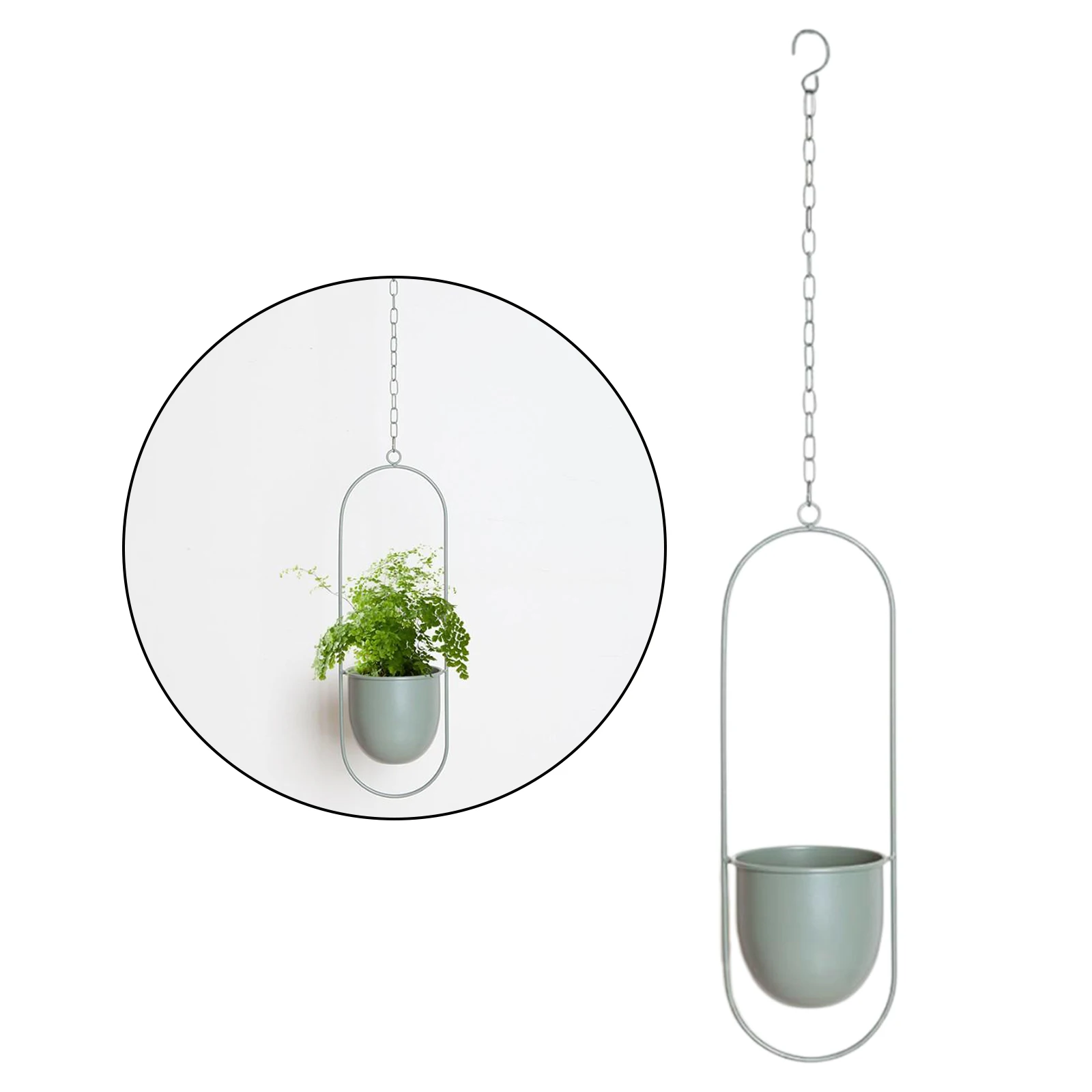 

Metal Plant Flower Pot Holder Hanger Hanging Planter Basket Round Modern Pot AU