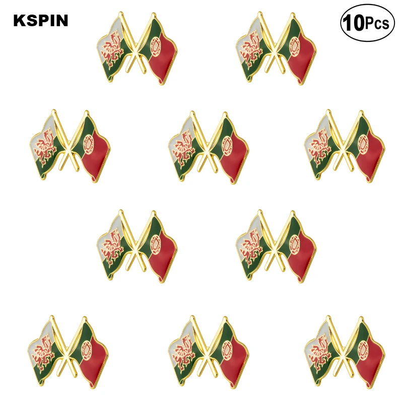 Английский и португальский отворот булавка флаг значок брошь Значки 10 шт. в