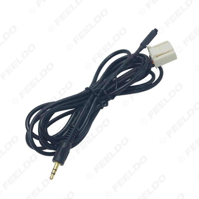 FEELDO Car 3.5mm Jack AUX-IN Socket CD Radio Audio Cable With Micphone for Subaru Forester 2013 AUX Wire Adapter #HQ6159 | Автомобили и