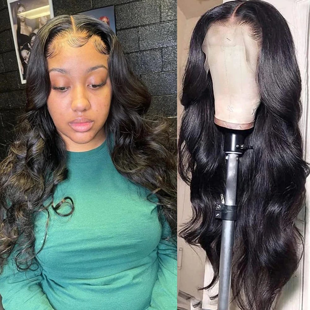 

AIMEYA 13x6 Natural Color Remy Body Wave Human Hair Wigs With Natural Hairline 13x4 Transparent Lace Frontal Wig For Women