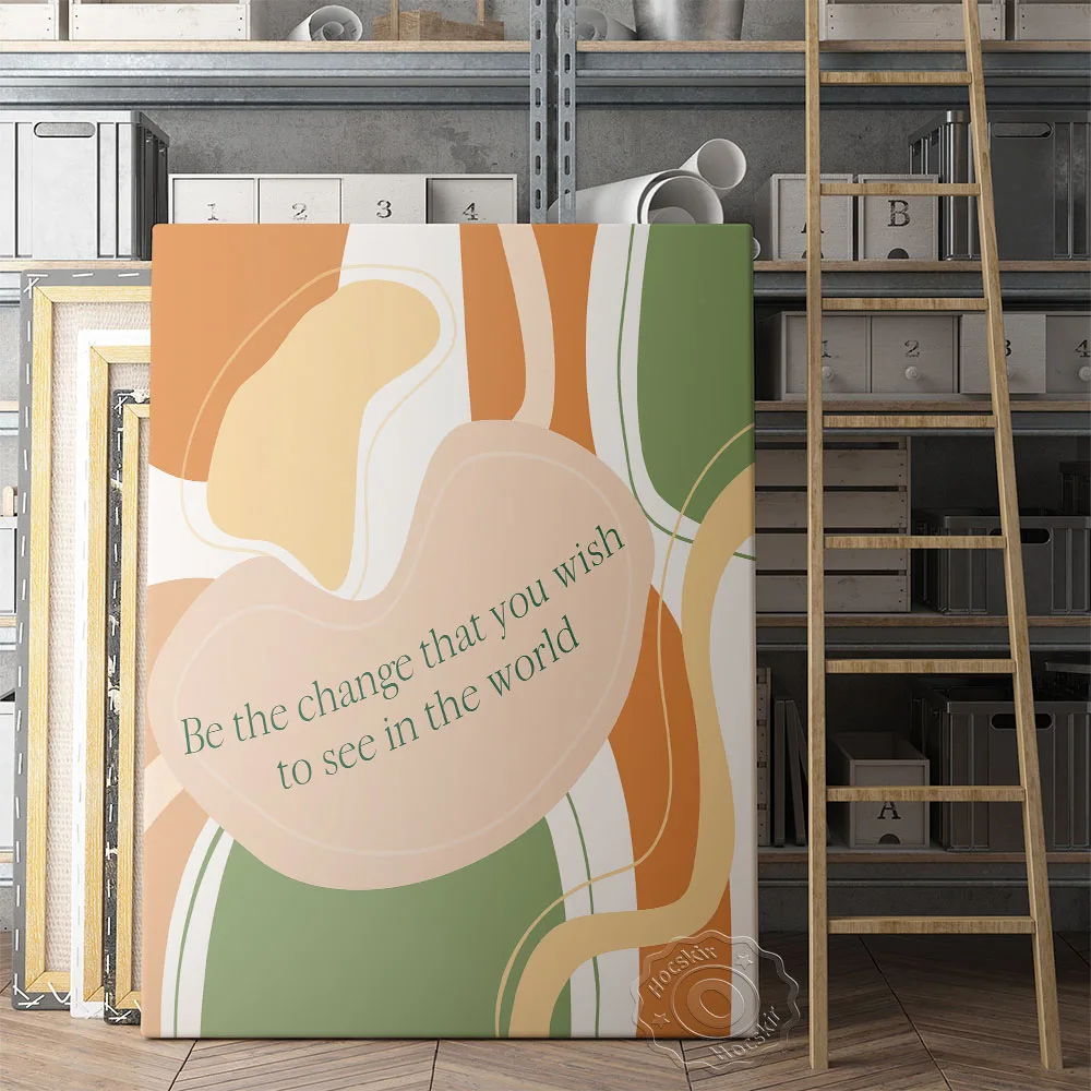 

Be The Change That You Wish To See In The World Poster, Geometric Abstract Graphics Art Prints, Nordic Style Home Wall Art Decor