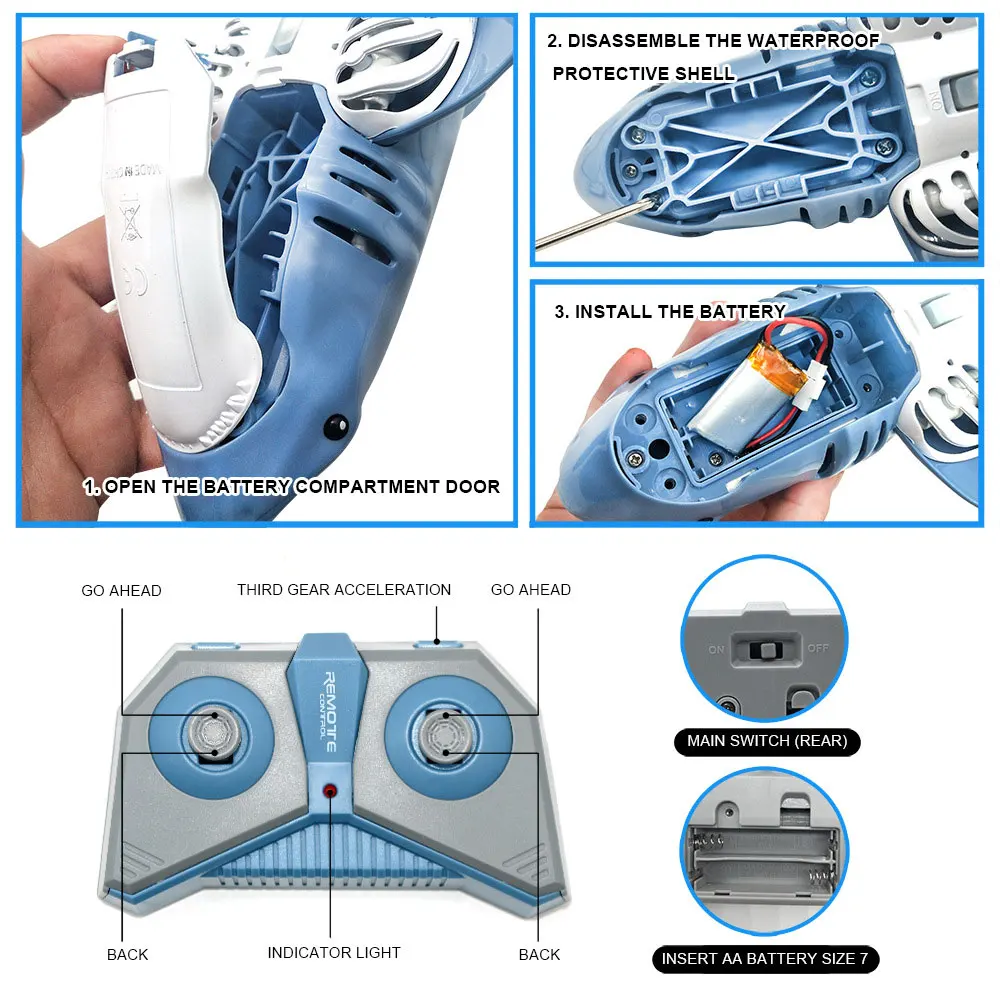 RC Shark 2 4G Электрический симулятор Водонепроницаемая рыба 20 минут долгий срок