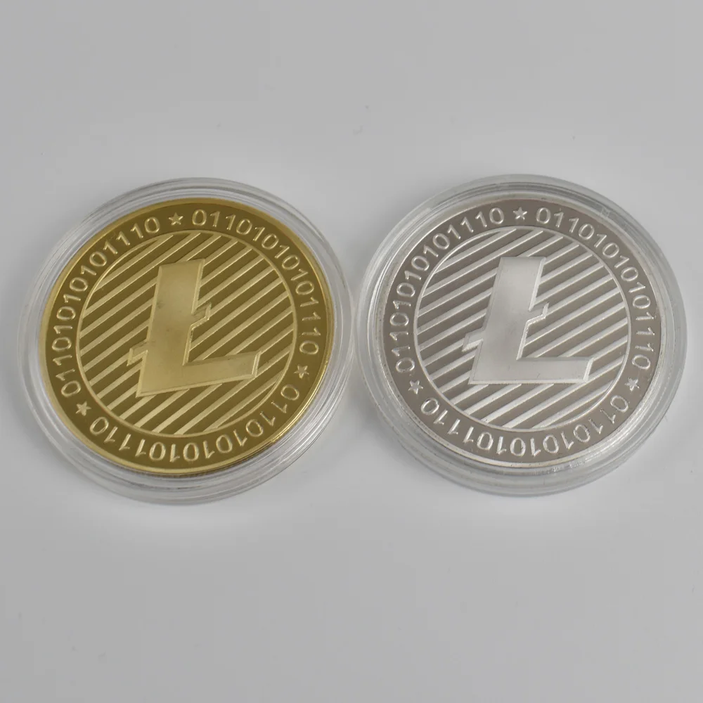 Позолоченные физические битконы Casascius Бит монета BTC Litecoin пульсация Eth художественная коллекция прозрачная акриловая упаковка монета