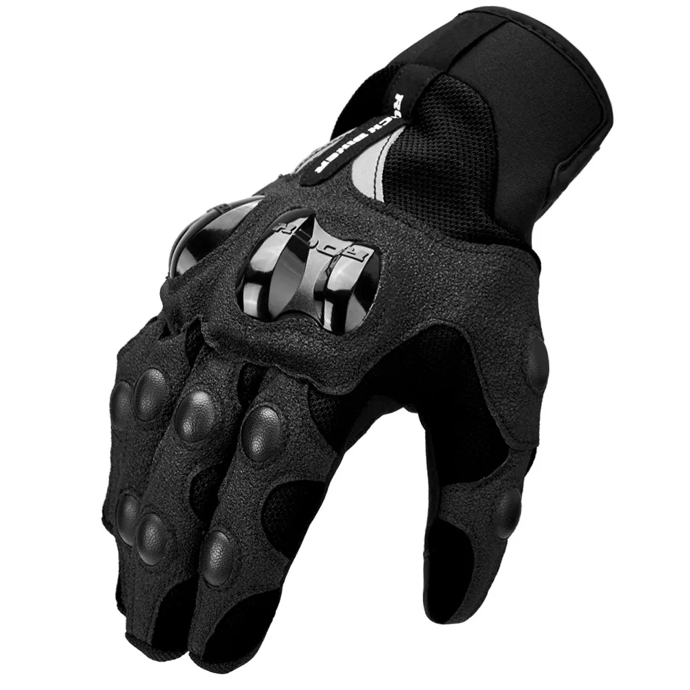 Черный Moto rcycle перчатки Guantes moto Invierno летние перчатки с сенсорным экраном moto cross перчатки guanti moto перчатки мужские и женские дышащие - Цвет: Черный