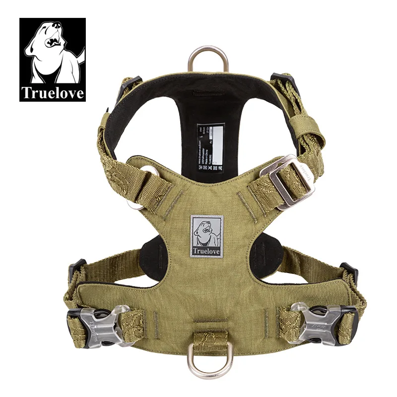 Truelove Microfiber Light Weight Dog Harness Tactical Training Military Vest Outdoor Waterproof Explosion Proof Front Leashing