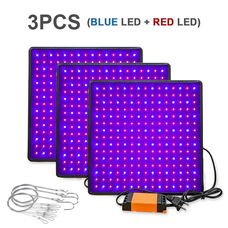 3pcs blue and red Светодиодный светильник s для выращивания в помещении 1000 Вт 3500 К светодиодный светильник для выращивания полный спектр Фито лампа для выращивания растений палатки лампы для цветов Fitolamp - Испускаемый цвет: 3pcs blue and red