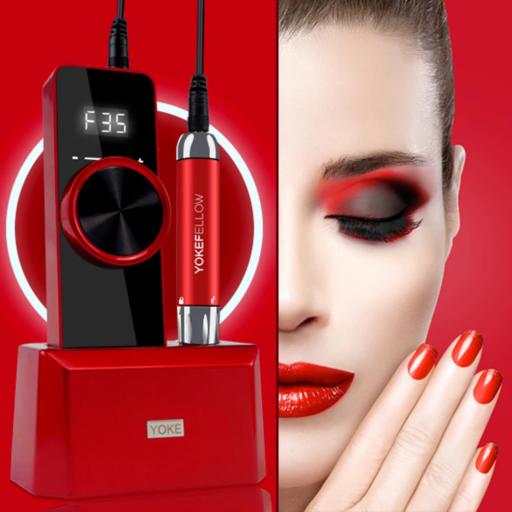 

35000RPM Nail Drill Machine Brushless Drive Electric Manicure Drill Rechargeable Cordless Efile For Acrylic Gel Nails Home Salon