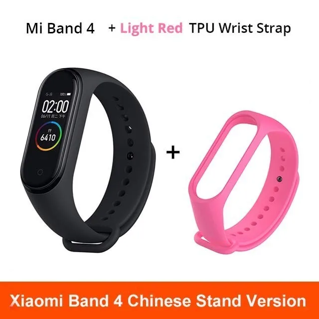 Xiaomi MiBand 4 1 S Смарт-браслет с сенсорным экраном для Android IOS 1 S фитнес Xiaomi Mi Band 4 - Цвет: add pink strap