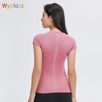 wyplosz sportswear sexy tights sports top elastic activewear gym yoga top sport shirt workout running and fitness yoga shirt