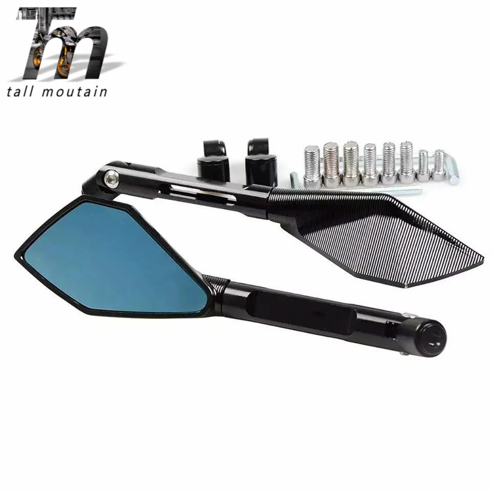 Espejos retrovisores laterales para YAMAHA MT07 MT09 MT 07 Kawasaki Z900 Z900RS Z800 Z1000 motocicleta CNC de aluminio retr|Боковые