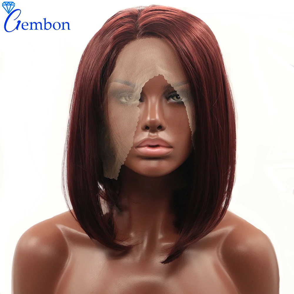 

Короткие прямые волосы, синтетические передние парики, 12 дюймов, для чернокожих и белых женщин, термостойкие волосы из волокна