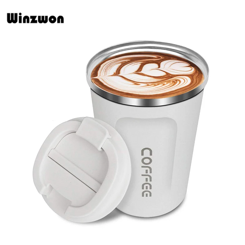 500 мл Нержавеющая сталь Кофе кружка с двойной стенкой многоразовый чашка