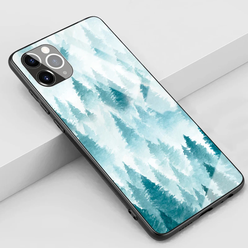 

For IPhone 11 Pro Painted Tempered Glass Shell Luxury Cover Original Tempered Glass Case for IPhone11 Pro Max Protective Cover
