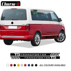2 шт. боковые полосы наклейки для VW Volkswagen транспортер T5 T6 Campervan виниловые наклейки в виде Фотообоев c переводными картинками аксессуары