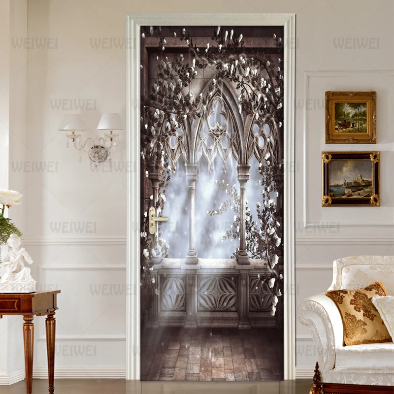 Европейский Стиль римская колонна 3D наклейка на дверь обои креативные DIY