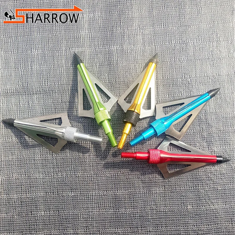 

6/12pcs 100grain Arrowhead Compound Recurve Bow Archery Shooting Training Steel Arrow Heads Bows and Arrows Hunting Broadheads
