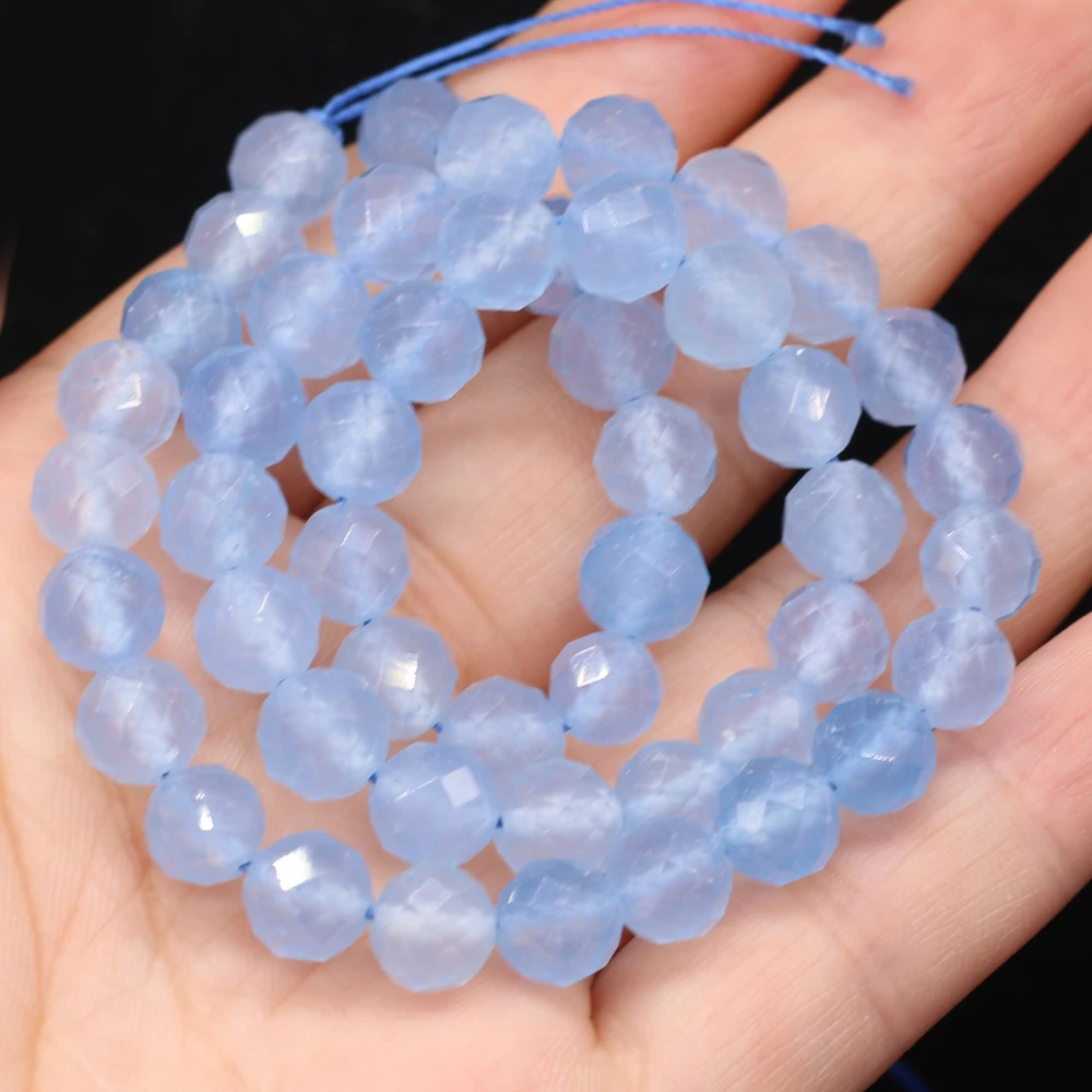 

Натуральный Полудрагоценный камень, Круглый бисер, аквамарин, 8 мм, сделай сам для изготовления ювелирных изделий, ожерелий, браслетов, аксе...