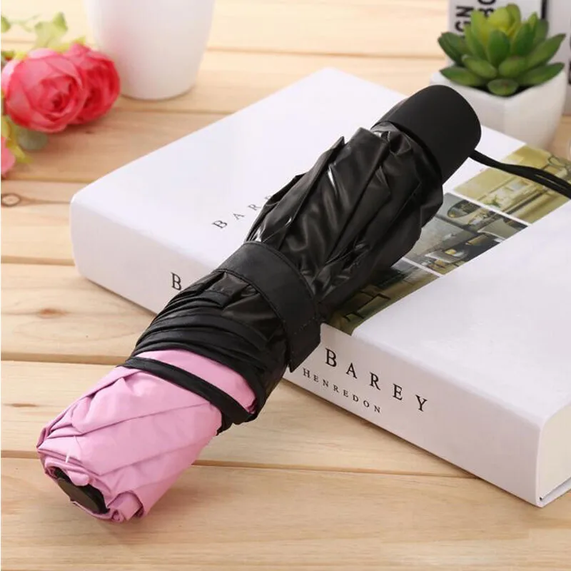 Umbrella small black umbrella sun sunny discoloration in case of water sunscreen plastic | Дом и сад