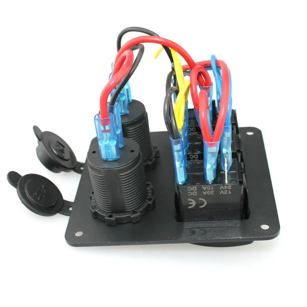 Водонепроницаемая 3 х клавишная панель переключателя Fuleem Синяя светодиодная