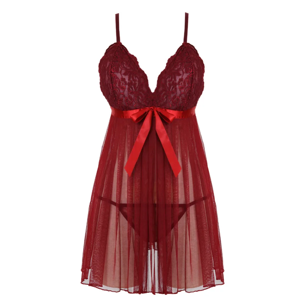 Для женщин кружева сексуальное женское белье сорочка Порно нижнее платье на