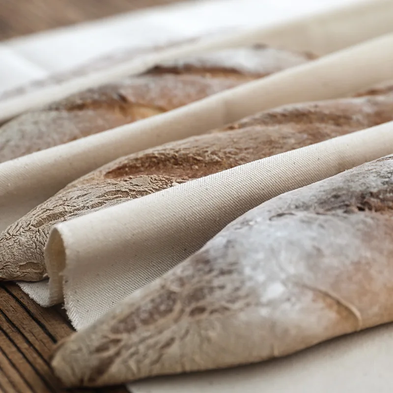 

Food Grade Baking Pastry Tools Thick Linen Fermented Cloth Baking Mat Bread Baguette Flax Cloth Baker's Couche Proofing Cloth