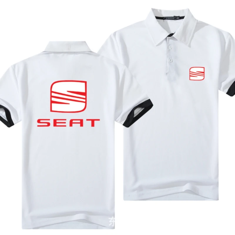 

NEW Summer Classic Polo Shirt for SEAT Men Cotton Solid Short Sleeve Tee Shirt Breathable Camisa Masculina Polo