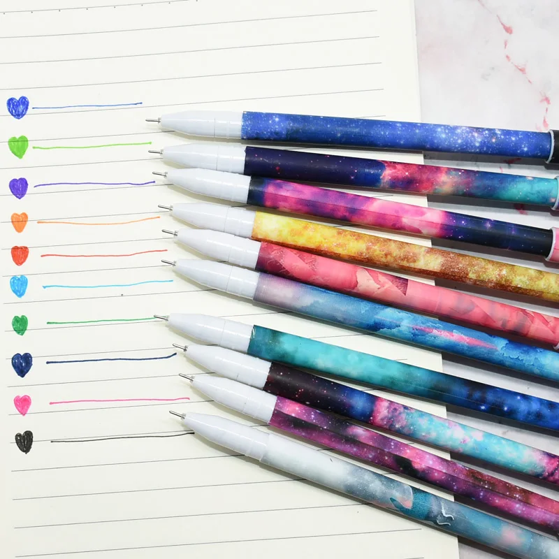 10 шт. цветная гелевая ручка кавайные ручки Pen Boligrafos Kawaii Canetas Escolar Милая