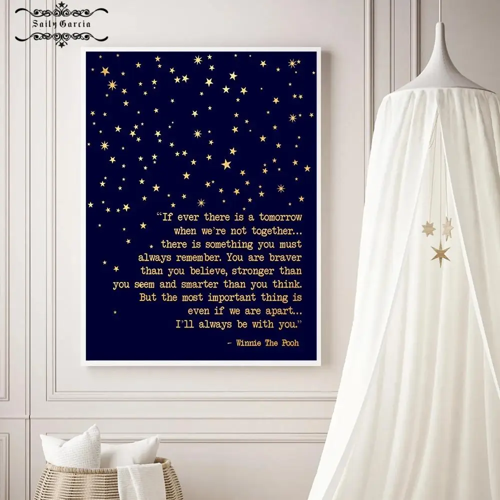 

"I'll Always Be with You" Inspirational Quotes Canvas Painting Nordic Star Poster and Prints Wall Art Pictures for Home Decor