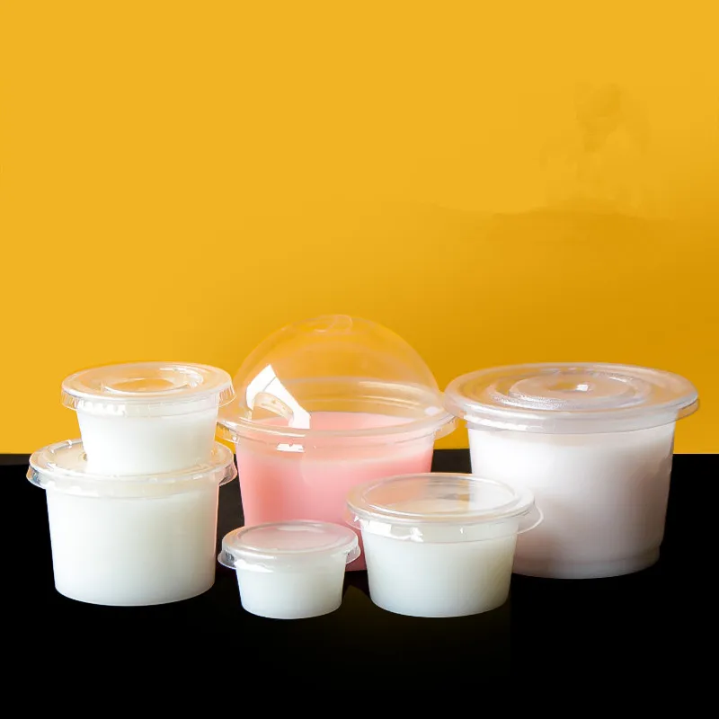 100 шт. одноразовые прозрачные пудинговые чашки с крышкой|Одноразовые чашки| |
