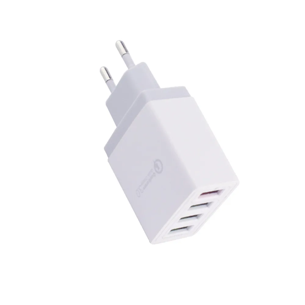 AIREACH, 18 Вт, зарядное устройство, 4USB, зарядное устройство для мобильного телефона, стандарт ЕС, США, зарядное устройство для мобильного телефона, быстрая зарядка для Samsung S8 S9 - Тип штекера: EU plug White