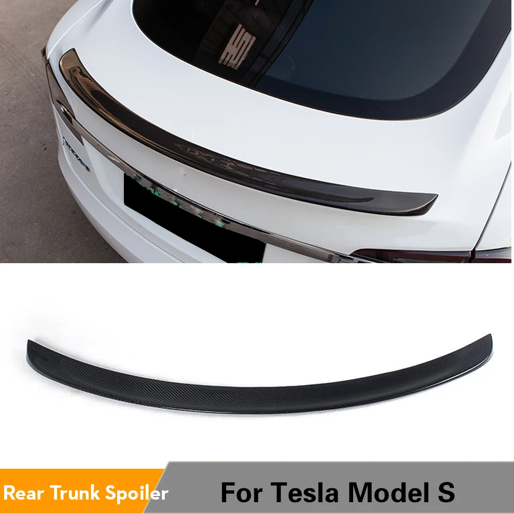 Для Tesla Model S спойлер из углеродного волокна задний багажник Boot губ Накладка для 60