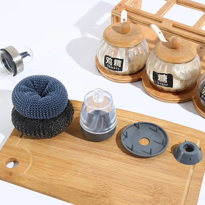 

Kitchen Soap Dispensing Palm Brush Multifunctional Cleaning Brush Tool NEW