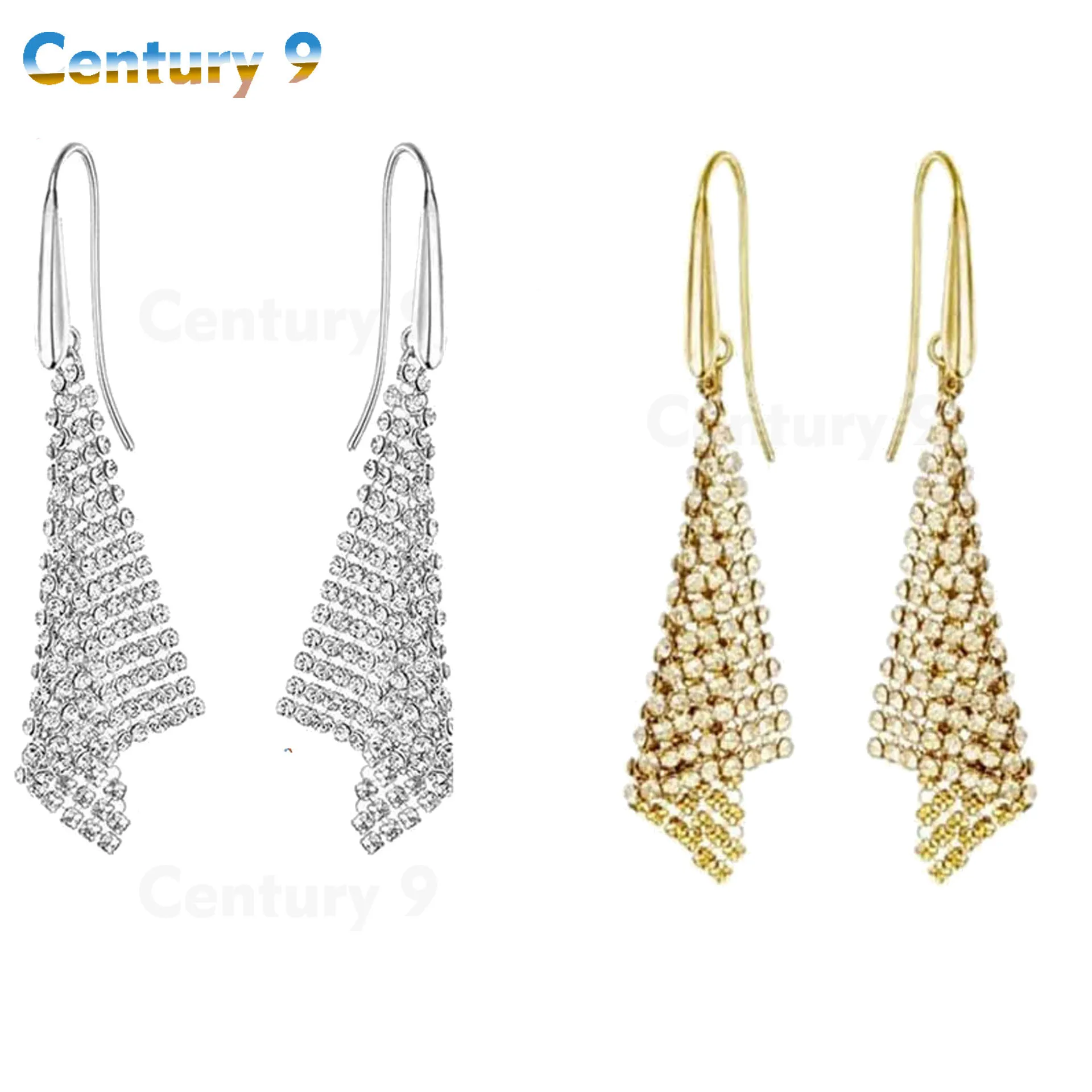 

SWA Fashion Jewelry High Quality Earrings Handmade Crystal Triangle Geometric Skirt Dangle Earrings Birthday Gifts for Women