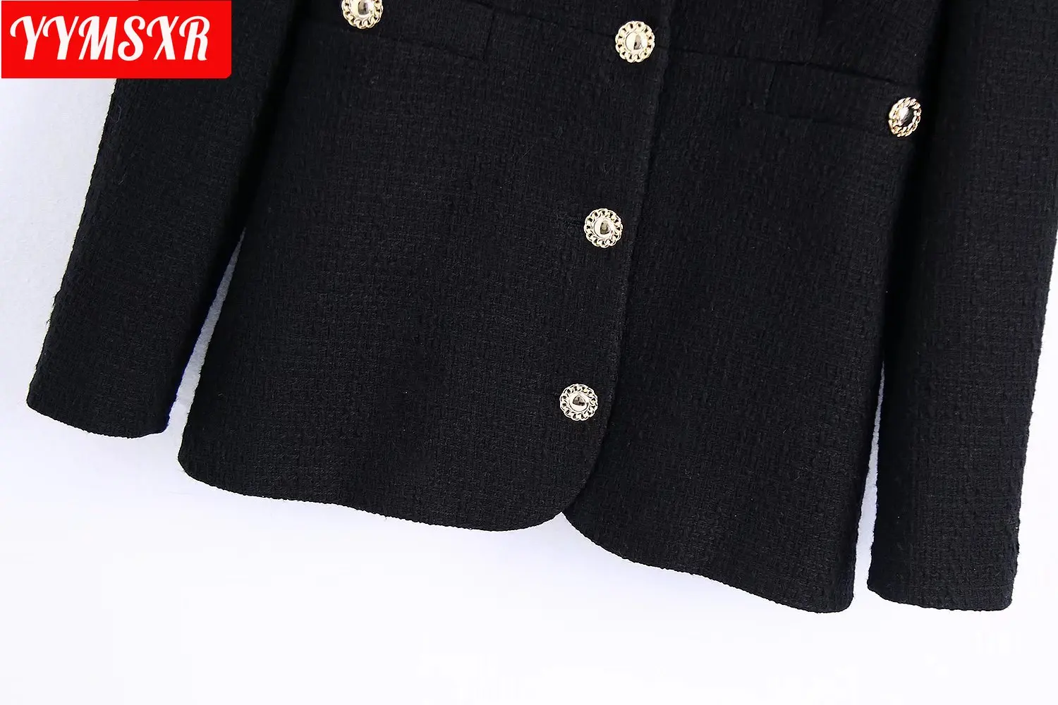New Women's Jackets for Autumn and Winter 2021 Temperament V-neck Black Suit Top Elegant Solid Color All-match Clothes Female | Женская