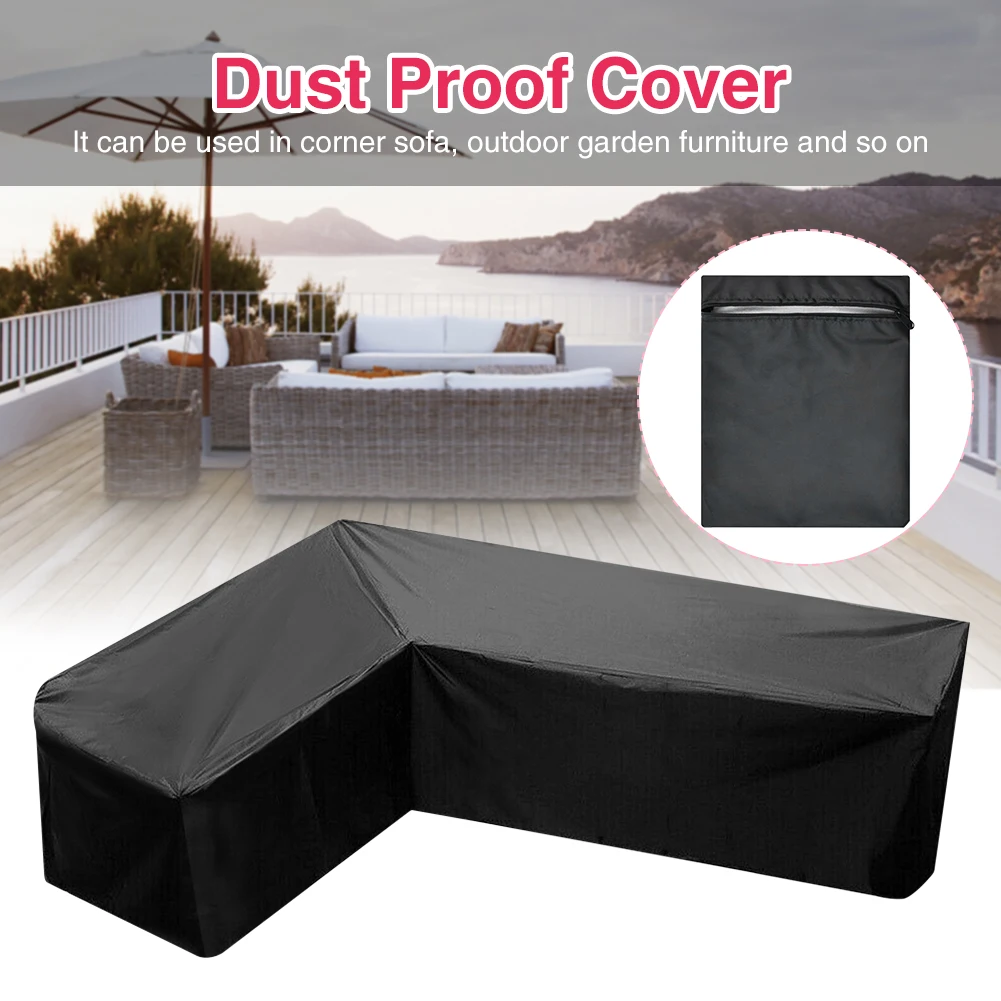 

Outdoor Furniture Sofa Dust Proof Cover Living Room Anti UV Oxford Fabric L Shaped Protective Rain Home Waterproof Garden