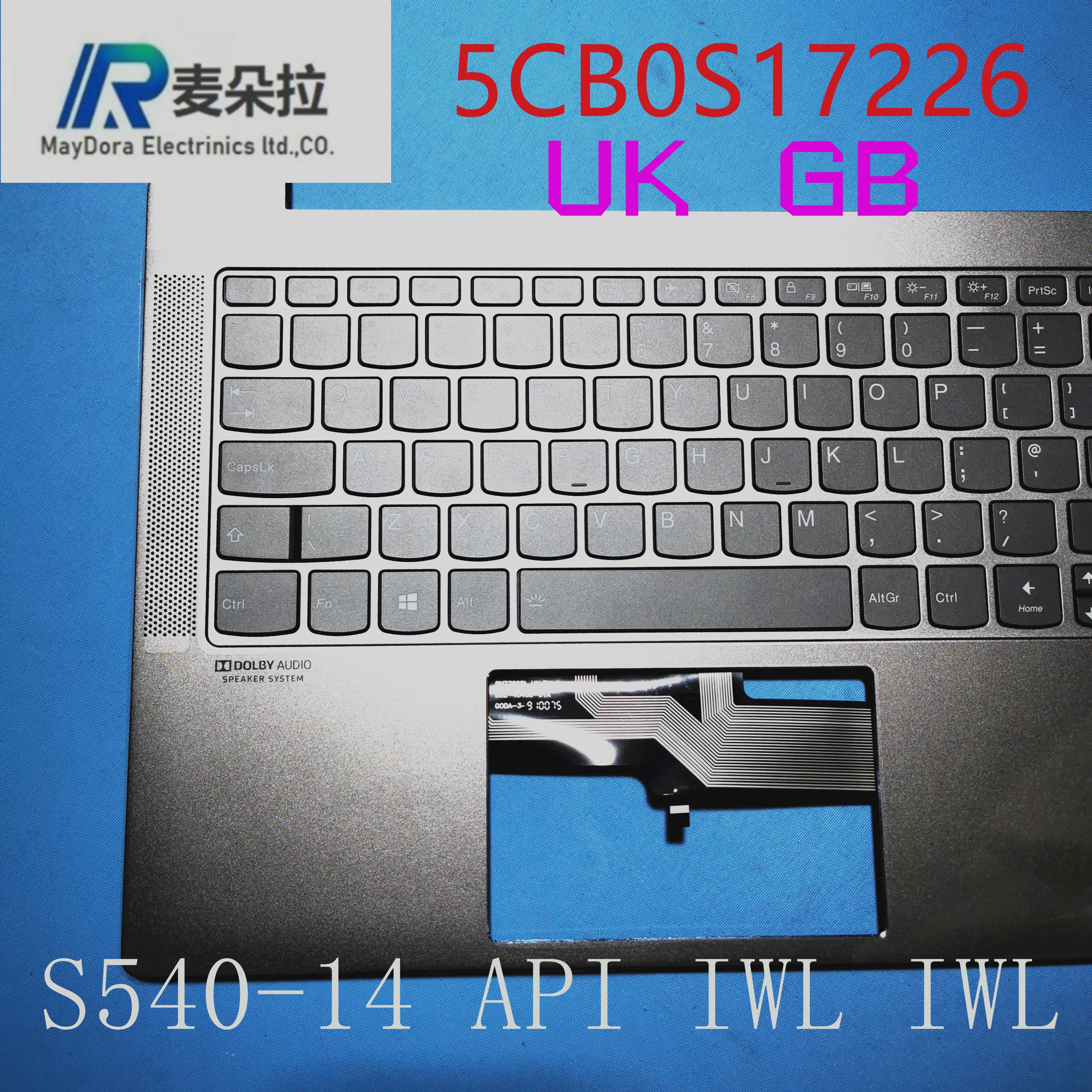 UK GB Backlight keyboard palmrest for lenovo ideapad S540-14 API IML IWL AIR14-2019 GREY 5CB0S17226 | Компьютеры и офис