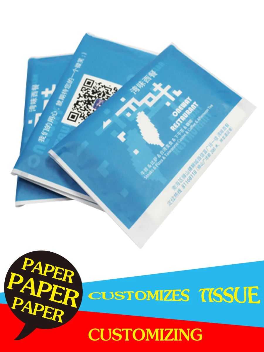 Изготовленные на заказ рекламные бумажные полотенца карманные салфетки в стиле