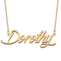 dorothy name necklace for women stainless steel jewelry 18k gold plated nameplate pendant femme mother girlfriend gift