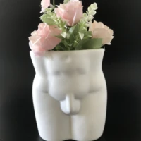flowerpot cement vase home decoration pot mould men body resin plaster craft chocolate candle fondant cake baking silicone mold