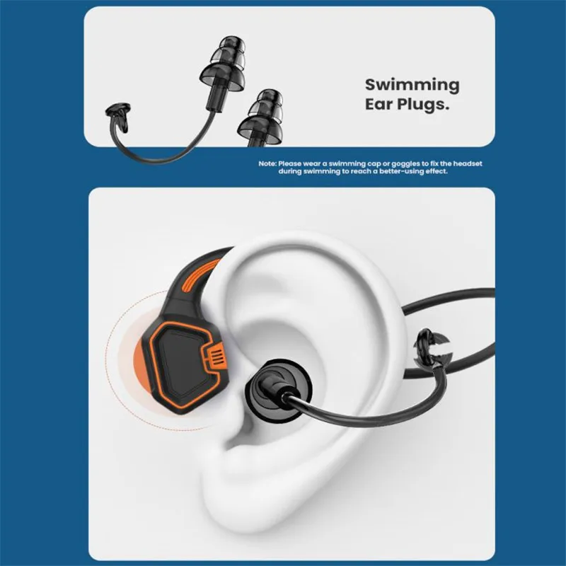 AS9 Bone Conduction Bluetooth Headphone Wireless Earphone Built In 16G IP68 Waterproof MP3 Music Player Swimming Sports Headset |